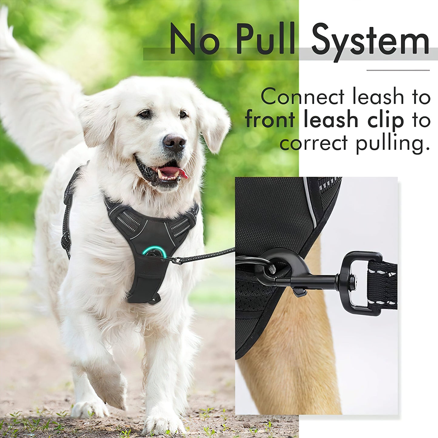 Multicolor Dog Harness (Size Large) No-Pull Pet Harness with 2 Leash Clips, Adjustable Soft Padded Dog Vest, Reflective No-Choke Pet Oxford Vest with Easy Control Handle for Large Dogs