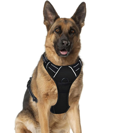 Multicolor Dog Harness (Size X-Large) No-Pull Pet Harness with 2 Leash Clips, Adjustable Soft Padded Dog Vest, Reflective No-Choke Pet Oxford Vest with Easy Control Handle for Very Large Dogs